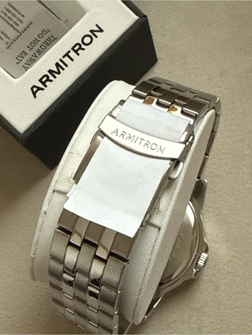 Armitron Silver-Tone Watch with Blue Dial and Bracelet